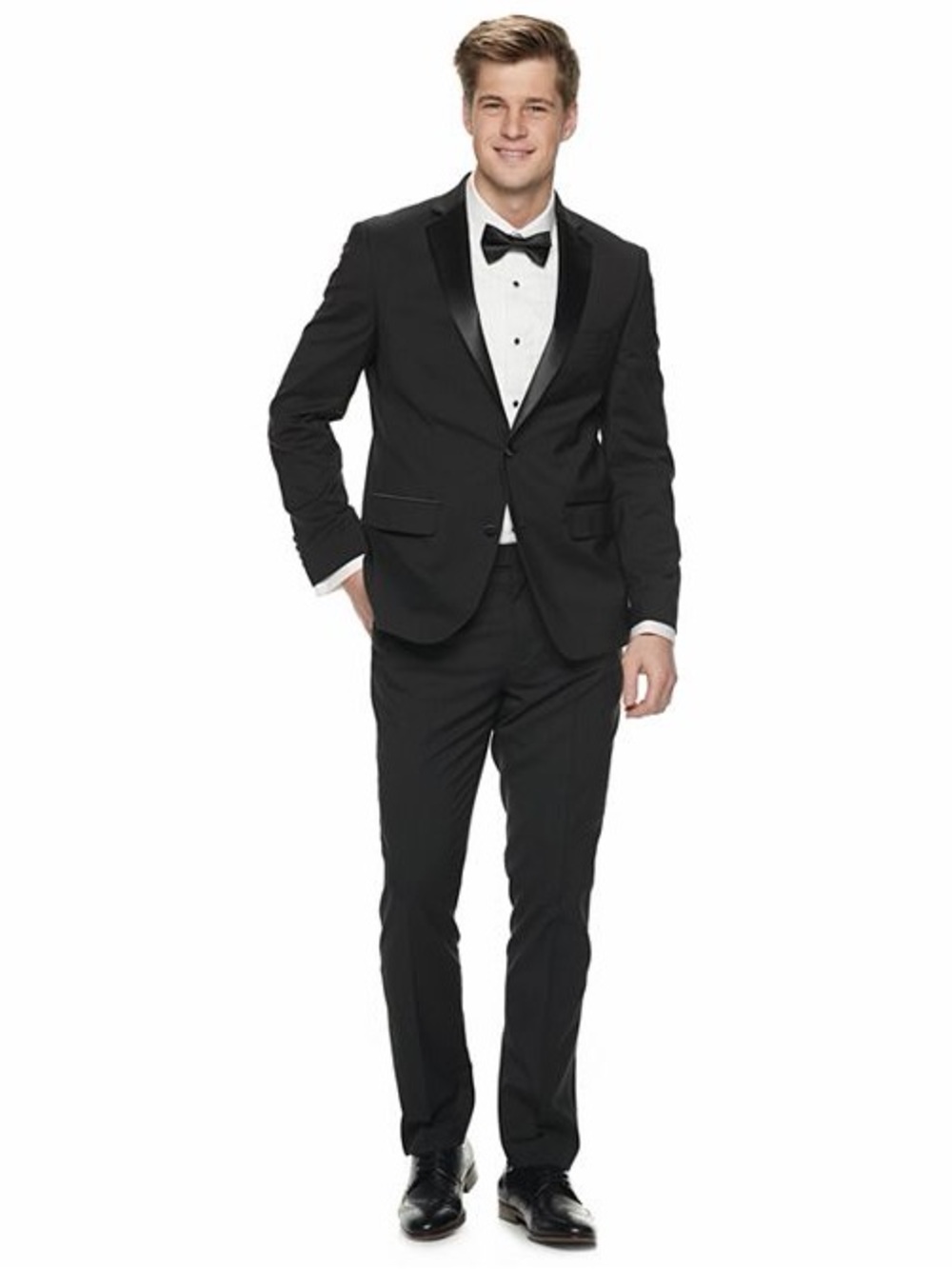 Apt. 9 Premier Flex Black Tuxedo Suit Jacket 38S Slim Fit